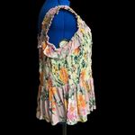 ROMANTIC GYPSY Tank Top Multicolored Smocked Bodice Sleeveless Size 3X Green Photo 9