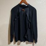 Parker black Cianni Cascading Ruffle long sleeve blouse Photo 0