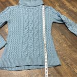 Original Aran Co Sweater Small Blue Teal Wool Ireland Fisherman Chunky Photo 2