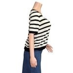 EMERSON FRY Luxe Emerson Knit Top, Mariner Stripe Tencel & Cashmere, Large White Photo 10