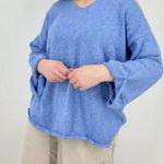 vintage cornflower blue boho slouchy tunic sweater knit cotton size M Size M Photo 1
