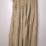 Laurence Bras Plaid Boho Maxi Ruffle Tie Waist Skirt Yellow Photo 1