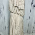 Show Me Your Mumu  Sz L Michelle Flutter Dress Gown Show Me the Ring Beaded Beige Photo 6