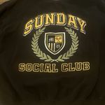 Sundry Show Me Your Mumu ‘Sunday Social Club’ Black Oversize Sweatshirt, Size Medium Photo 1