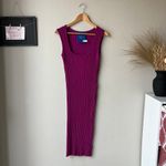 Simon Miller Dress Amos Ribbed Magenta Square Neck Sleeveless Knit Midi‎ Dress L Purple Size L Photo 1