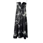 Sau Lee Olivia Strapless Long Maxi Gown Dress Floral Black Gray White 8 Photo 2