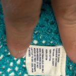 American Eagle  Lightweight Open Knit Crocheted Cottagecore Y2K Teal Sweater S Photo 8