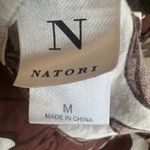 Natori  Brown Floral Short Kaftan Coverup MEDIUM Cotton Vacation Resort Oversize Photo 4