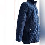 London Fog ZIP & SNAP FRONT QUILTED JACKET NAVY NEOPRENE INSETS Photo 4