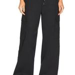 Lovers + Friends  Black Baggy Cargo Pants LARGE Wide Leg Drawstring $198 NEW Photo 0