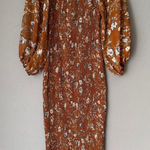 Princess Polly  sz 6 Rust Orange Floral boho fitted midi‎ Dress NWOT Photo 0