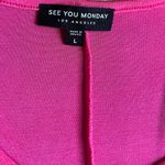 See You Monday See You Monday Hot Pink Slinky Slit Maxi Dress Size Large Photo 3
