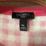 Talbots Sweatshirt Size Medium Petite MP Pink White Gingham Crewneck Pullover Photo 4