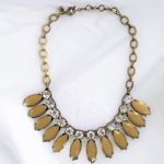 J.Crew  Antique Gold Yellow Stone and Crystal Bib Statement Necklace Photo 1