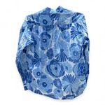 ZARA Blue Floral Oversized Button Down Shirt XS Photo 2