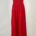 Farm Rio NWOT  Stretch Linen Blend Cami Maxi Dress Size M Classic RED Photo 10