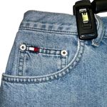 Tommy Hilfiger Vintage Stitched Flag Boyfriend Frayed Light Denim Shorts Photo 1