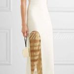 Anthropologie Haney Petra One Shoulder Metallic Gold Mesh Paneled Ponte Ivory Gown Maxi Dress Photo 1