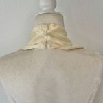 California Things Satin Cream Cropped Deep V Neck Tie Back Halter Top One Size Size undefined Photo 3