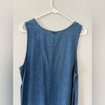 VTG BASIC EDITIONS Embroidered Denim Sleeveless Dress Maxi Blue Floral Size S Photo 5