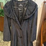 Angie Velour Black Floral Long Coat Jacket Stunning! Photo 0