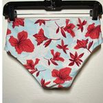 Cupshe Bikini Bottom High Waist Floral Baby Blue Red Small Photo 4