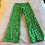 INC International Concepts green linen flared pants size 2 lightweight boho Photo 0