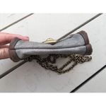 Fossil maddox Small Silver Leather Crossbody Chain Handle Purse Bag Photo 6