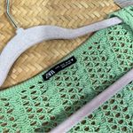 ZARA  green chenille open knit mini dress women’s size S‎ Y2K retro Photo 4