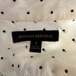 Banana Republic white with black polka dot long sleeve button down shirt small Photo 5