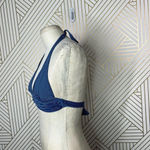 Vix Swim Blue Striped Bikini Top Blue Square Enamel Jewel Size‎ Medium Photo 6
