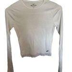 Hollister white long sleeve ribbed cropped shirt size small Photo 0