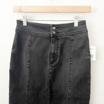 Free People  | Maddie Denim Midi Skirt Front Slit Black Jean Pencil | 28, 6 Photo 2