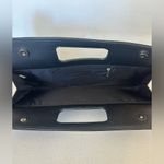 Flat Handle Black studded Faux Leather Clutch Photo 3