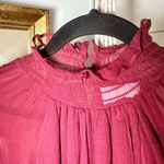 Gilner Farrar Dell Chiffon Blouse Ruby Burgundy Maroon Size Small Purple Photo 4
