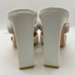 Lulus  Celine satin white pointed toe mules rhinestone strap women’s Size 7.5 Photo 11