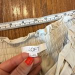 Loft linen blend taupe drawstring wide leg pant large Photo 4