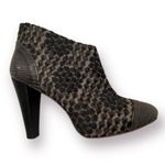 Anthropologie  Tibi Italian Leather Ankle Heels Boots Brown Nude 9 Embroidered Photo 1