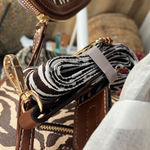 Caitina Brown and Cream Zebra Crossbody Bag w/ purse charm Photo 3