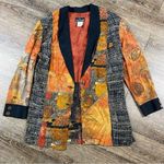 Vintage CAROLE LITTLE Blazer Women 16 Patchwork Art To Wear Oversized Rayon USA Red Photo 0