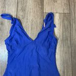 J.Crew  One Piece Swimsuit Tie Shoulder V-Neck Cobalt Blue Bathing Suit M Photo 2