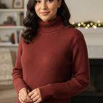 EXPRESS Vintage  Women's Cowl Neck Sweater - Deep Red Photo 0