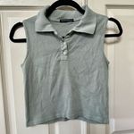 Brandy Melville  green cropped collared sleeveless top Photo 6