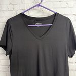 Quince  basic black comfort v-neck  tee ladies size XL capsule emo goth cotton Photo 3