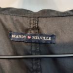 Brandy Melville Lightweight Windbreaker Black Zip Up Hooded Cropped Jacket Photo 3