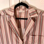 Free People We the Free -  Mauve and Green Poolside Vertical Striped Shirt Size M Photo 3