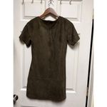 Paper Crane Anthropologie Dress Women Size Small Olive Faux Suede CQNc Photo 5