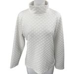 J.Crew Women's White Long Sleeve Quilted Turtleneck Pullover Sweater Top Size L Size L Photo 0