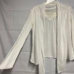 Promod White Gauzy Open Front Cardigan Size Small Photo 4