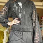 Mesh Sweater Black Size L Photo 0